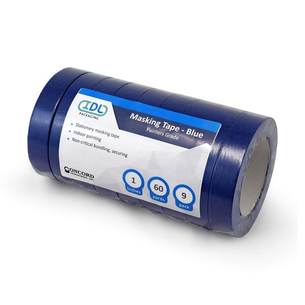 Idl Packaging Painters Masking Tape, 1"x60 Yd. Blue, PK9 T-4463-1 - main